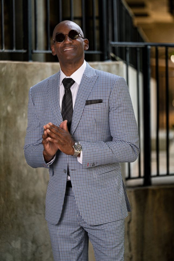 Blue White Checkered