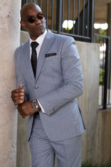 Blue White Checkered